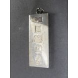 QEII silver ingot fully hallmarked Birmingham 1977 weight 30 grams