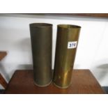 Pair of 25 pounder WWII shell cases