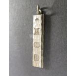 Pretty bark finish silver ingot fully hallmarked Birmingham 1982 4.8 grams