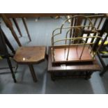 Magazine rack, stool and small table