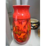 12" Poole Pottery vase in red