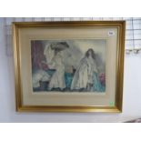 Large W Russell Flint pencil signed