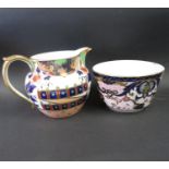 Royal Crown Derby sugar bowl - one chip to rim and a Wedgewood Amari milk jug