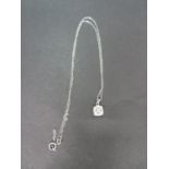 Vintage silver illusion set diamond pendant and chain