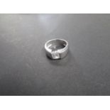 Hallmarked silver ring set with white stone 4.7grams