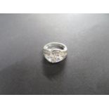 Silver ring set with white stones 5.6 grams