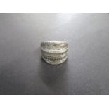 HM silver ring set with white stones 10.5 grams