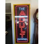 5' x 2' neon 'The Adult Channel' sign - artist Darren West