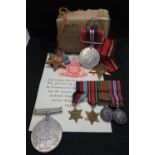 Selection of WWII medals with miniature set including a Burma Star