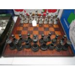 heavy cast metal chess set