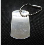 Gucci silver dog tag with ball chain