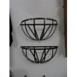 2x wall hung outdoor flower baskets