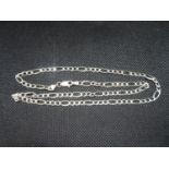 Silver 18" Figaro link chain 6.3g