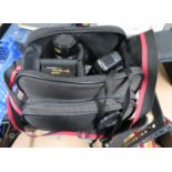 Canon T50 camera with lenses and bag