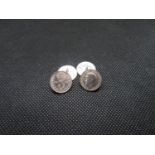 silver 3D coin cufflinks 1921 double