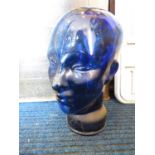 Blue glass head