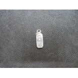 Silver ingot pendant Birmingham 1978