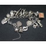 Fully HM silver charm bracelet 55g