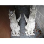 2x 24" cast concrete Griffins