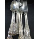 King's pattern cutlery solid silver fully HM 849g