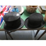 Dunn and Co London top hat and bowler hat