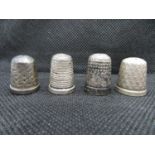 Job lot of 4x HM silver thimbles