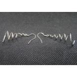 Silver wire spiral drop earrings 1.65g