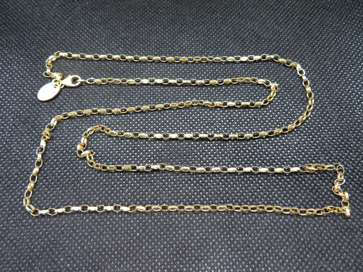 28" gold on silver oval belcher link chain by Milano 6.8g