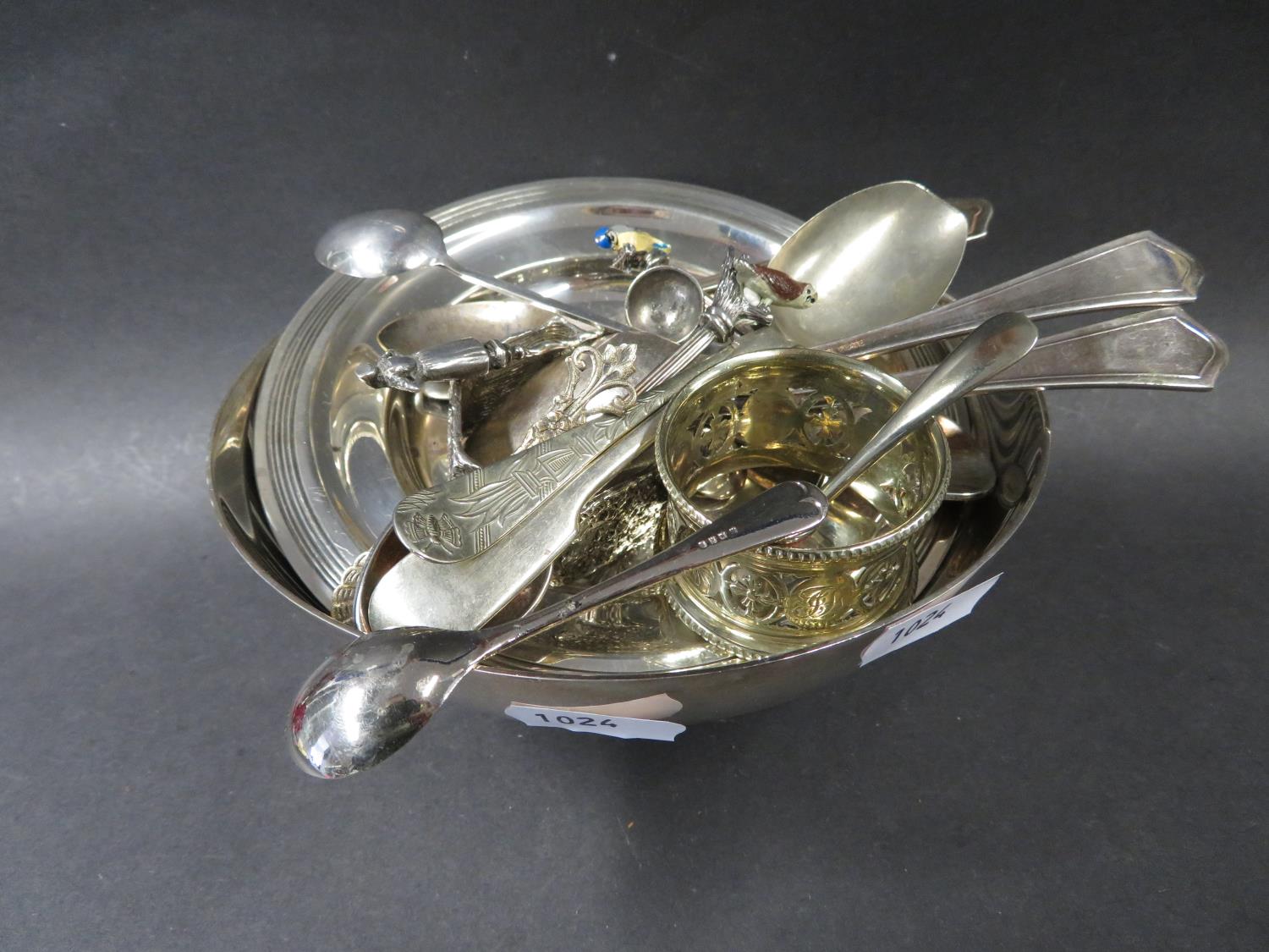 Box of coffee spoons and other plated ware - Image 2 of 3