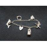 Vintage silver chain with 5 nice charms 16.5 g