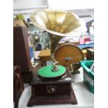 Reproduction gramaphone and trumpet