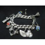 Spanish silver fancy link bracelet with Spanish themed charms 60g