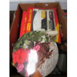 Box containing Hornby train set pieces