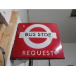 Enamel 16" x 18" Bus Stop sign