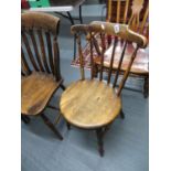 3x wooden kitchen chairs