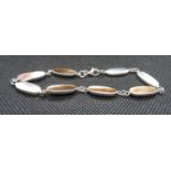 Vintage silver bracelet set with abalone shells HM 8g