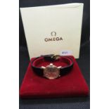 Vintage 9ct gold ladies Omega watch with box and other box