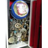 Jewellery box with costume jewellery contents