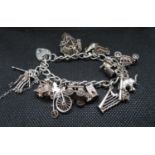Fully HM silver charm bracelet 60g