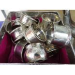 17x HM silver serviette rings 326g