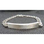 Vintage silver identity bracelet length 8" 15g