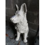 24" cast concrete Alsation dog