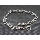 Silver bracelet with diamond set toggle fastener 7g