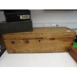 Red lined pitch pine tool box 3' long