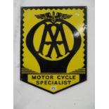 18" x 24" cast metal AA motorcycle sign