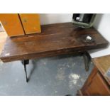 4' x 2' wood and metal industrial coffee table