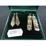 2 sets of heavy 9ct gold earrings fully HM 10.3 grams