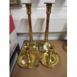 2x sets of brass candlesticks