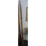 3x 8' bamboo and brass ceremonial poles carrying banners