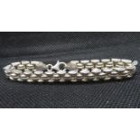 HM silver bracelet with sturdy lobster claw fastener length 7.25inches 10grams